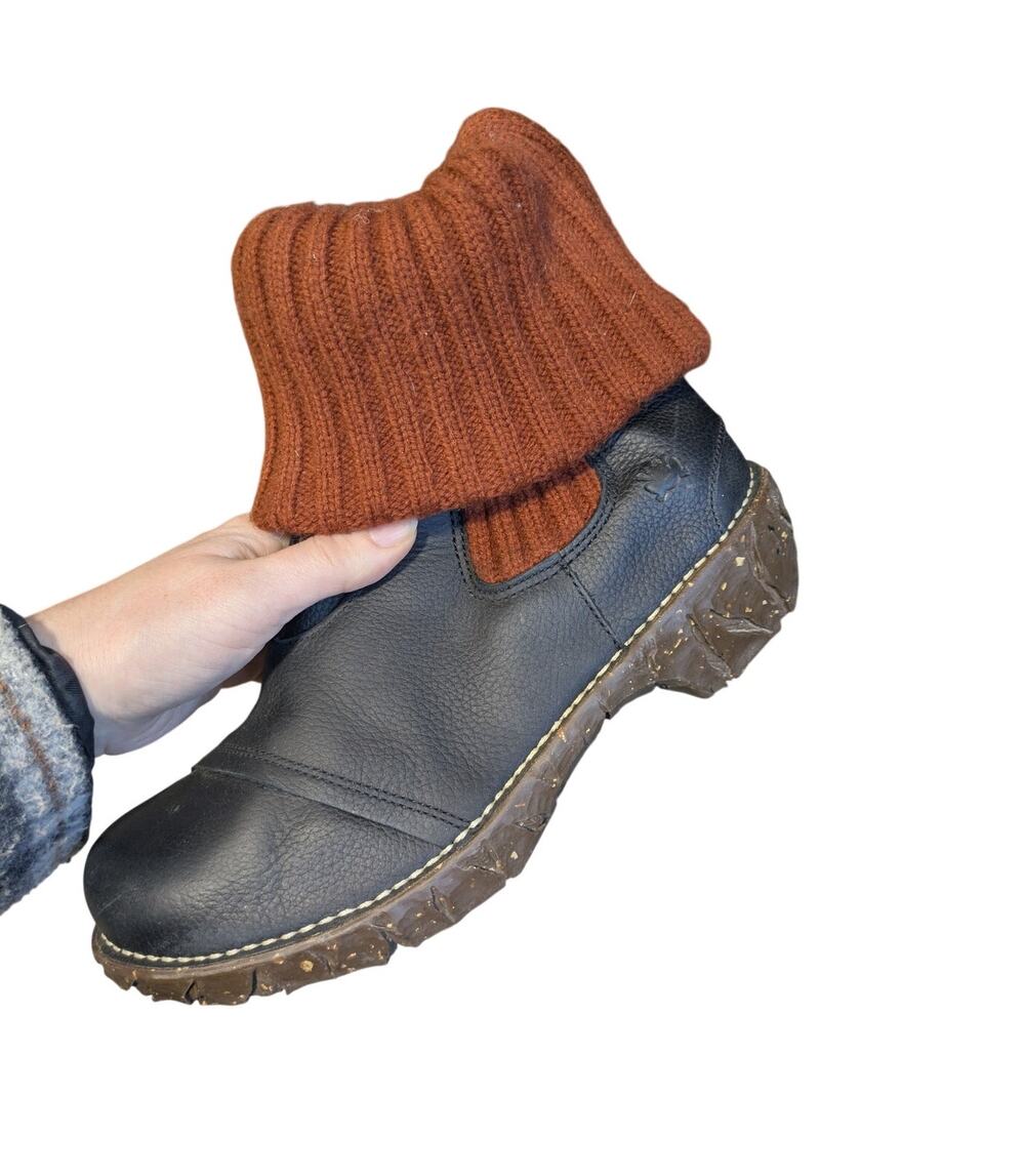 El Naturalista Yggdrasil Boots Leather Knit  Size 9